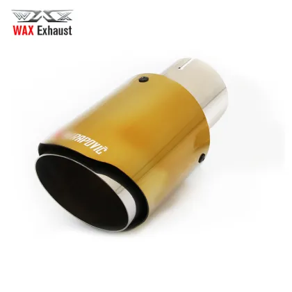 AK Stainless Steel Chromed Golden Exhaust Muffler Tips for Enhanced Performance