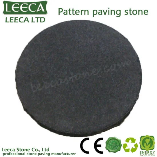 High quality circle tumble flamed sawn dark grey granite paving stone