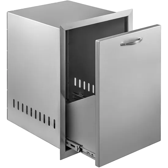 Custom 304 Stainless Steel Campfire Outdoor Kitchen Grill Built In Trash Drawer