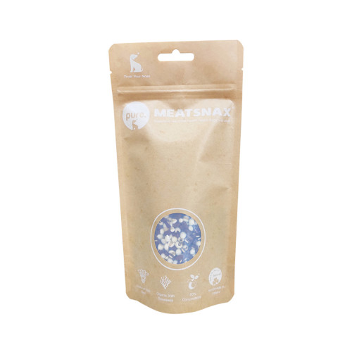 Resealable Dog Food Kraft Paper Stand Up Pouch