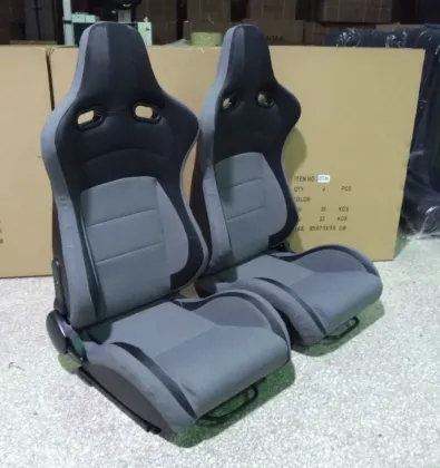 Wholesale Car Seats: Gray Fabric & Black PVC with Sliding Track
