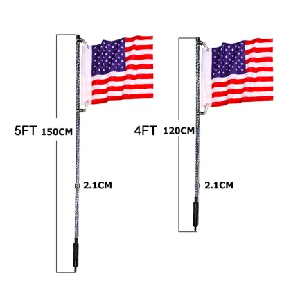 Flexible RGB Antenna Light Flag Pole Whip for Jeep ATV UTVs like Polaris RZR