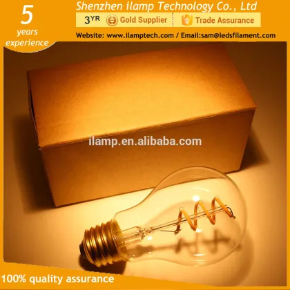 FLEXIBLE led 5w Spiral soft curved filament led bulb T45 amber edison smoke golden