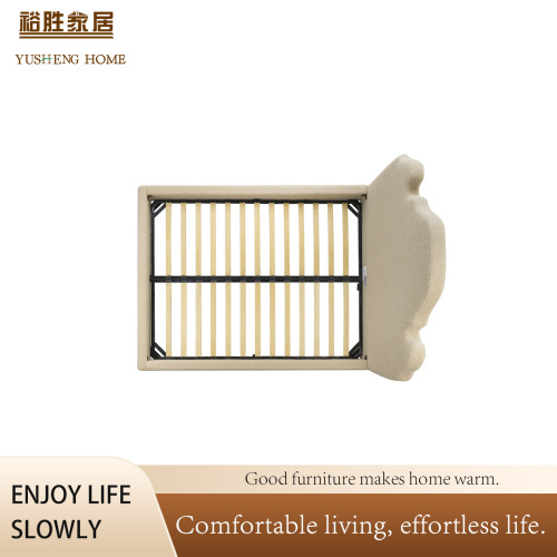 Cama estofada elegante com cabeceira moderna