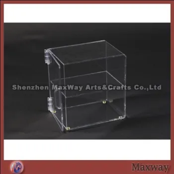 Clear thickening 2 layered table acrylic lucite showcase wit
