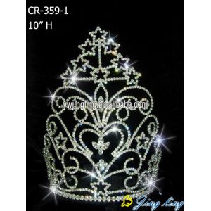 High quality many stars crown rhinestones Pageant Crown