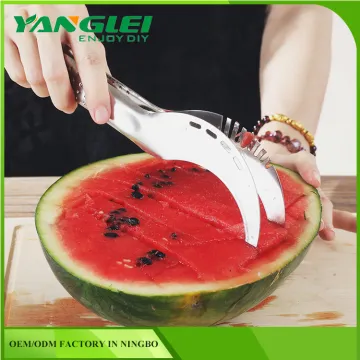 Cantaloup Watermelon Slicer Cutter Server Corer Scoop Stainless Steel Tool Slicy