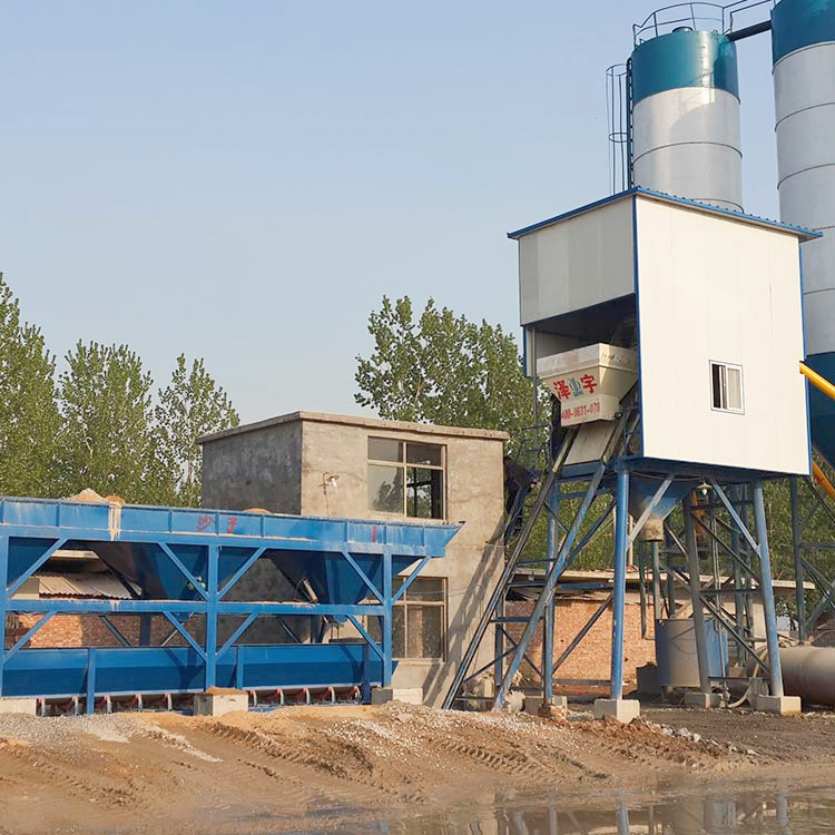 Precast stationary Russia HZS50 concrete batching plant