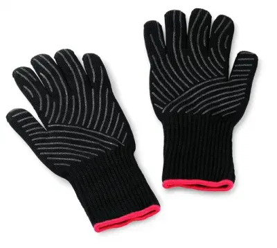 Wholesale Price BBQ Oven Mitts Heat Resistant Material Flexible Silicone Palm Gloves