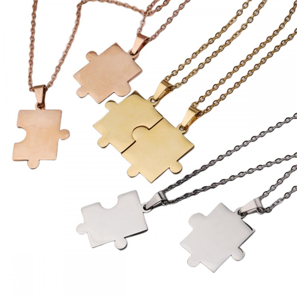 Collier de couple Bijoux Gift Geometric Puzzle Collier