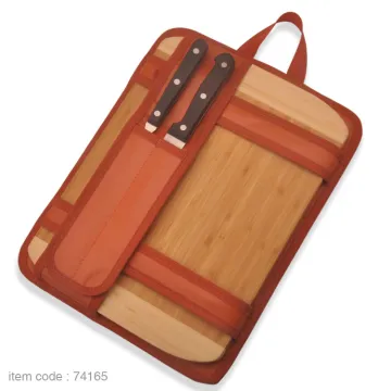 Bamboo Carving Set with Cutting Board, Knife, and Fork