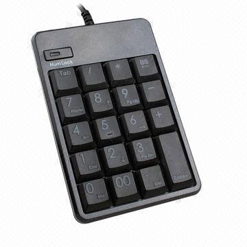Ultra-thin USB Numeric Keypad with 19K Keys, Plug-and-play Function, Sized 110 x 74 x 13.5mm