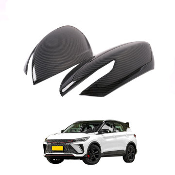 Mobil oem abs carbon fiber serat chrome spion mirror trim cover untuk 2018 Aksesoris Eksterior Geely Coolray