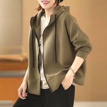 casual loose hoodie jacket female