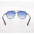 Aviador de lentes azules brillantes marcos para hombre metal