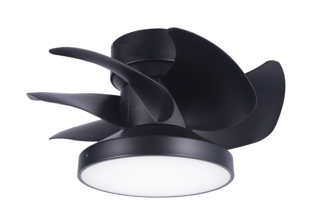 Ventilador de techo decorativo moderno negro con módulo LED