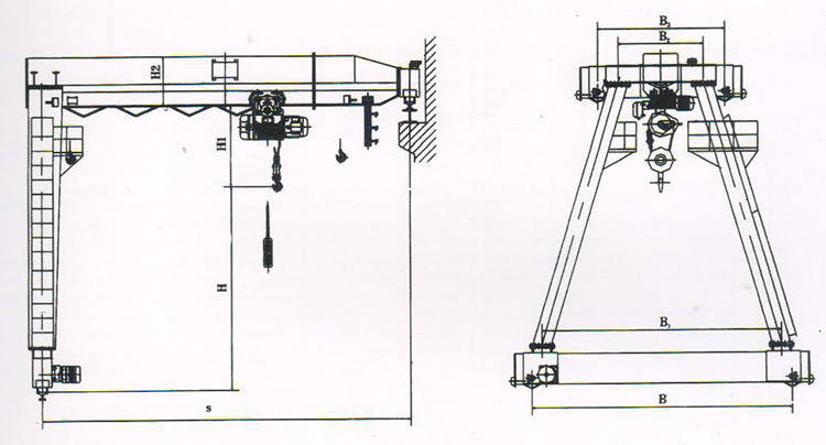 single girder semi gantry crane