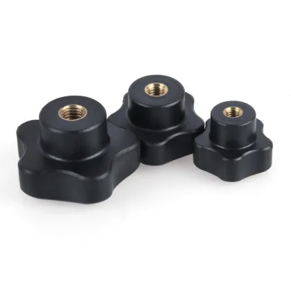 Metric American British System Brass Thread Nylon Clamping Five Point Star Knob Handle
