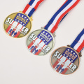 Esporte em branco de metal por atacado com medalhas 3D personalizadas de fita