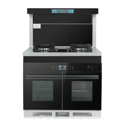 Integrated Stove IH Cooker with Range Hood, Gas Hob, and Oven