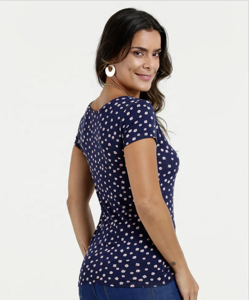 camicetta da donna con scollo a V profondo blusa a pois