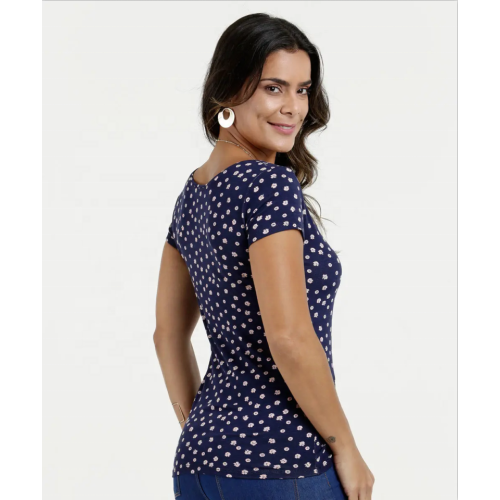 Damen Bluse mit tiefem V-Ausschnitt Polka Dot Bluse