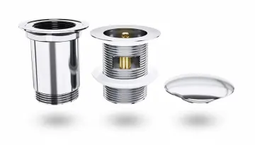 Cheap New bathroom chrome covered pop up basin waste drain sink stopper with overflow