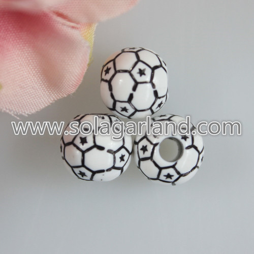 Perline da calcio rotonde in acrilico da 12 mm. Perline da calcio sciolte