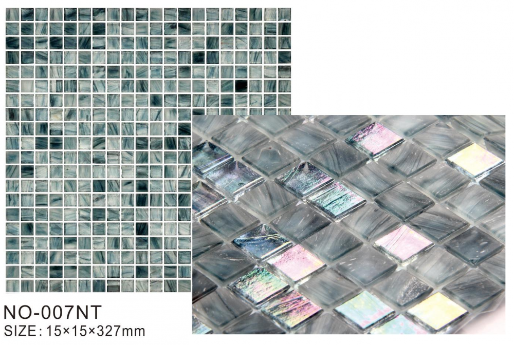 Carreaux de mosaïque modernes Silver Glowing Rainbow Ice Series