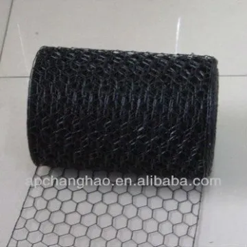 Black pvc coated hexagonal wire netting