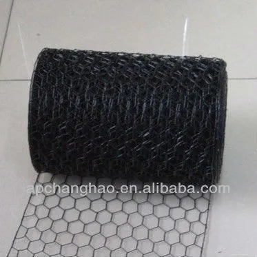 Black pvc coated hexagonal wire netting