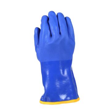 Blue PVC winter gloves