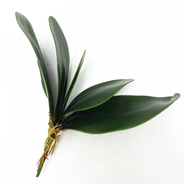 Artificial Orchid Leaf Bunch 26cm/20.5cm Real Touch Green Phalaenopsis Flower Plant Branches