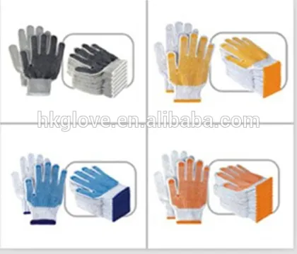 bleach white cotton knitted glove safety products cotton knitting glove HKC5001