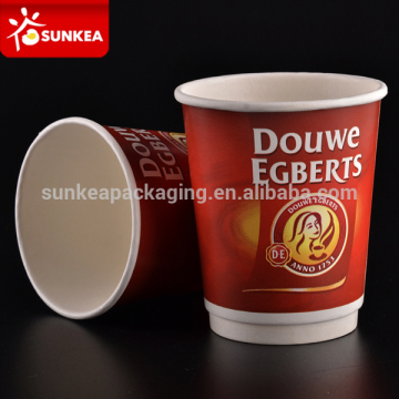 Custom printed disposable coffee paper cups with lids 8 oz