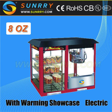 Used popcorn machines for sale with warming showcase CE approved industrial hot air popcorn making machine (SUNRRY SY-PM8W)