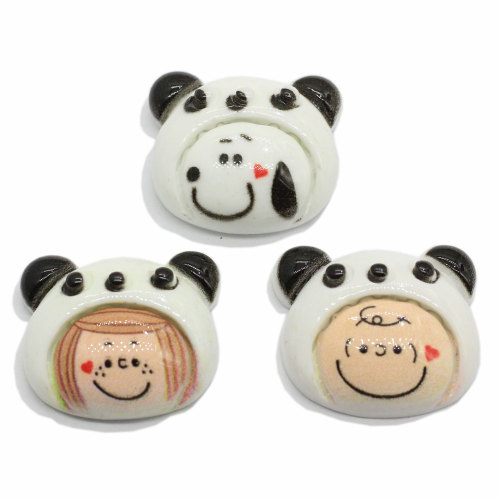 Leuke Cartoon Hoofd Hars Plaksteen Cabochon Kawaii Cartoon Dier Baby Hoofd Ornamenten DIY Scrapbooking Haarelastiekjes Accessoires