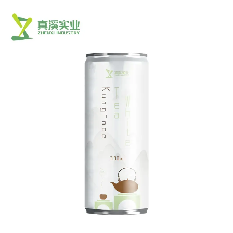 Low Fat 330ml Custom Aluminum Canned Jin Jun Mei Black Tea Drink