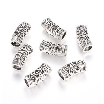 PandaHall Curved Tube Noodle Beads, Hollow Tibetan Style Alloy Beads: Unique Find for Jewelry Creations