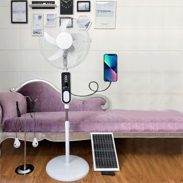 CE FCC Certified 16 Inch Brushless Rechargeable Solar Floor Fan