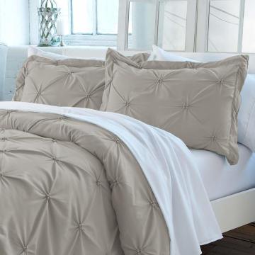 Pleated Pintuck Grey Sheet Set