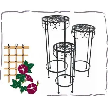 round plant stand metal