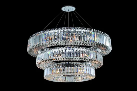 Circle rings shape modern crystal pendant lamp