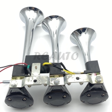 Loud 11.81 Inch 3 Trumpet Air Horn for Heavy Duty Trucks and Trailers