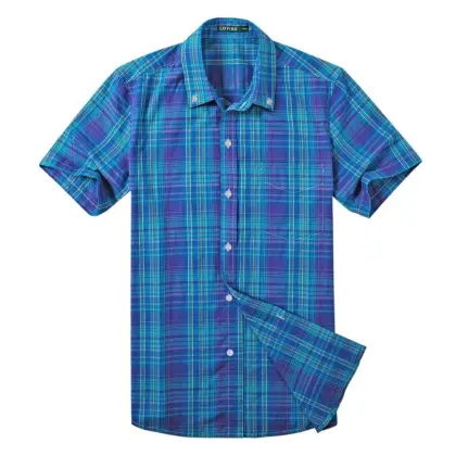 Customized Color Plaid Pattern Polo Shirt 100% Cotton