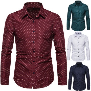 Europe and US Men's Wholesale Breathable Fast-Drying Quality Lapel Long-Sleeve Shirts