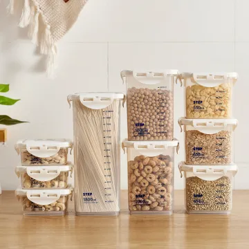 7/9 Set Food Storage Bottle Pasta Storage Box Packed Noodle Box Plastic Grains Storage Tanks Freshness Sealed Storage Containers