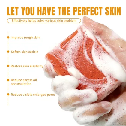 Private Label Glowing Smooth Skin Papaya Lavender Rose Oat Deep Cleansing Body Scrub Handmade Soap