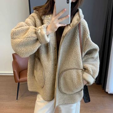 women's reversible lamb wool coat