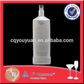 Frost Glass Square 1000ML White Boston Bottle